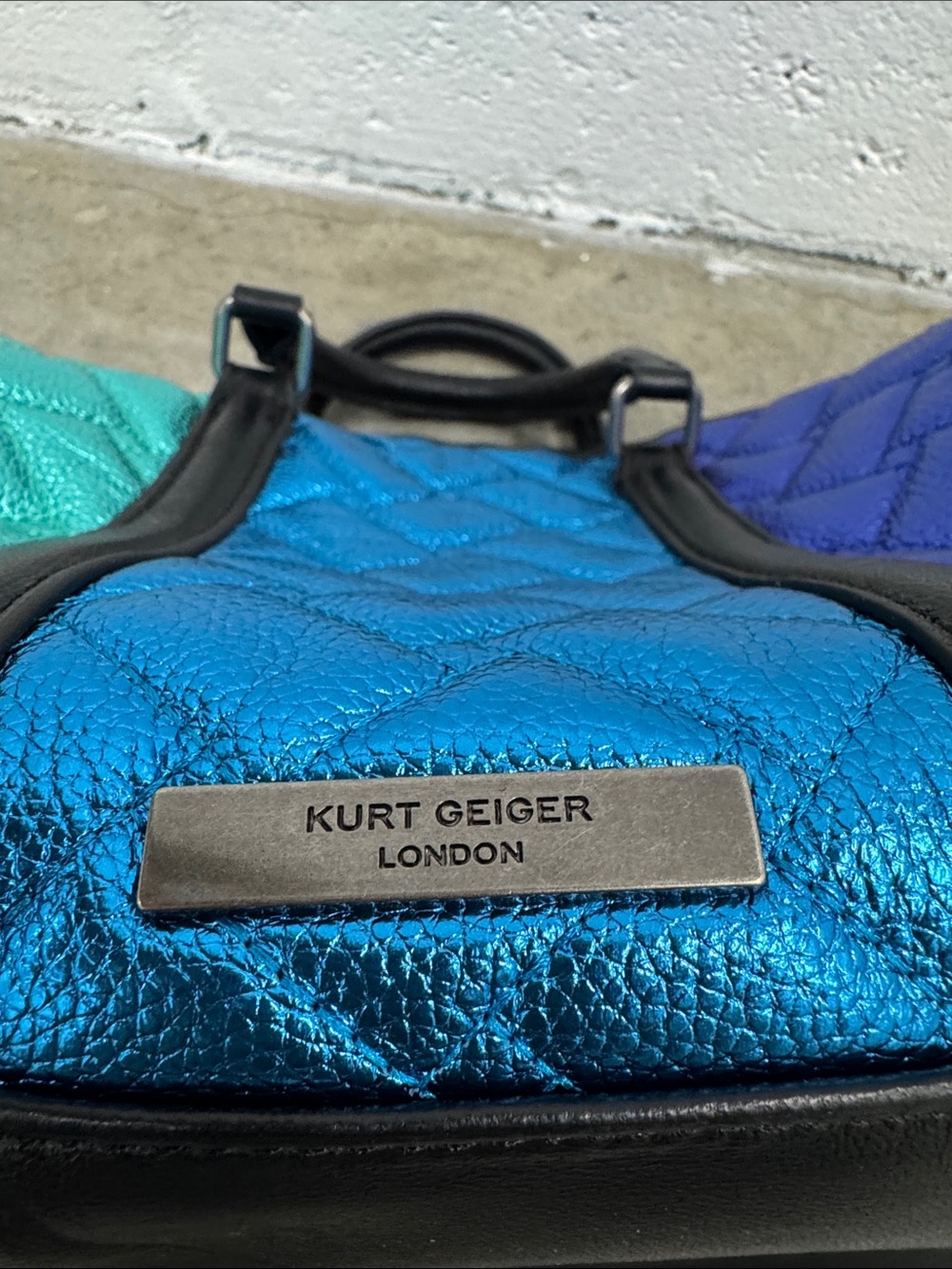 Kurt Geiger Metallic Quilted Satchel in Pink, Rose, Orange - Picture 10 of 14